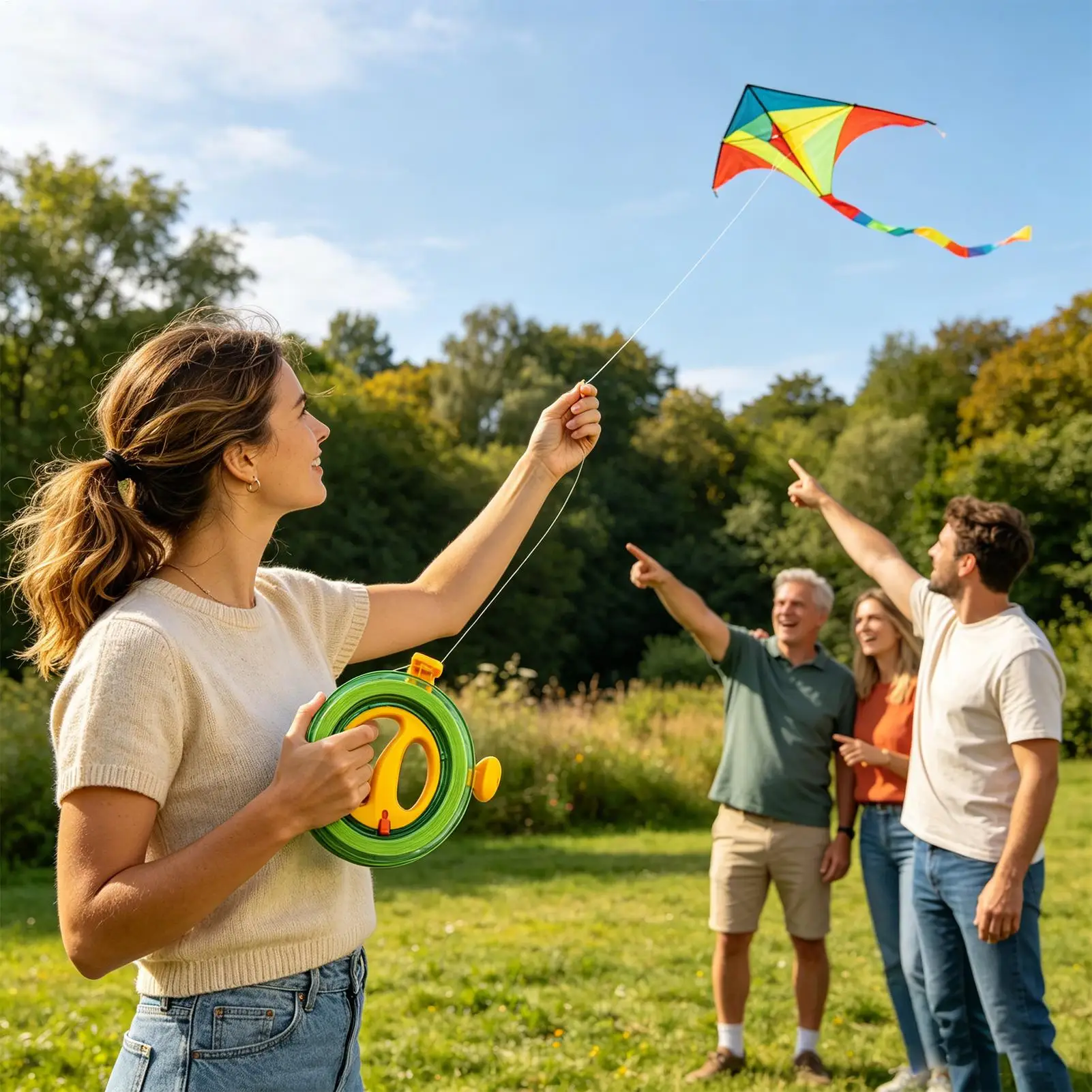Kite Winder Flying String Fixation Spool Flying Kite Line Winder For Adults Kids Garden Outdoor Backyard Park Beach Field