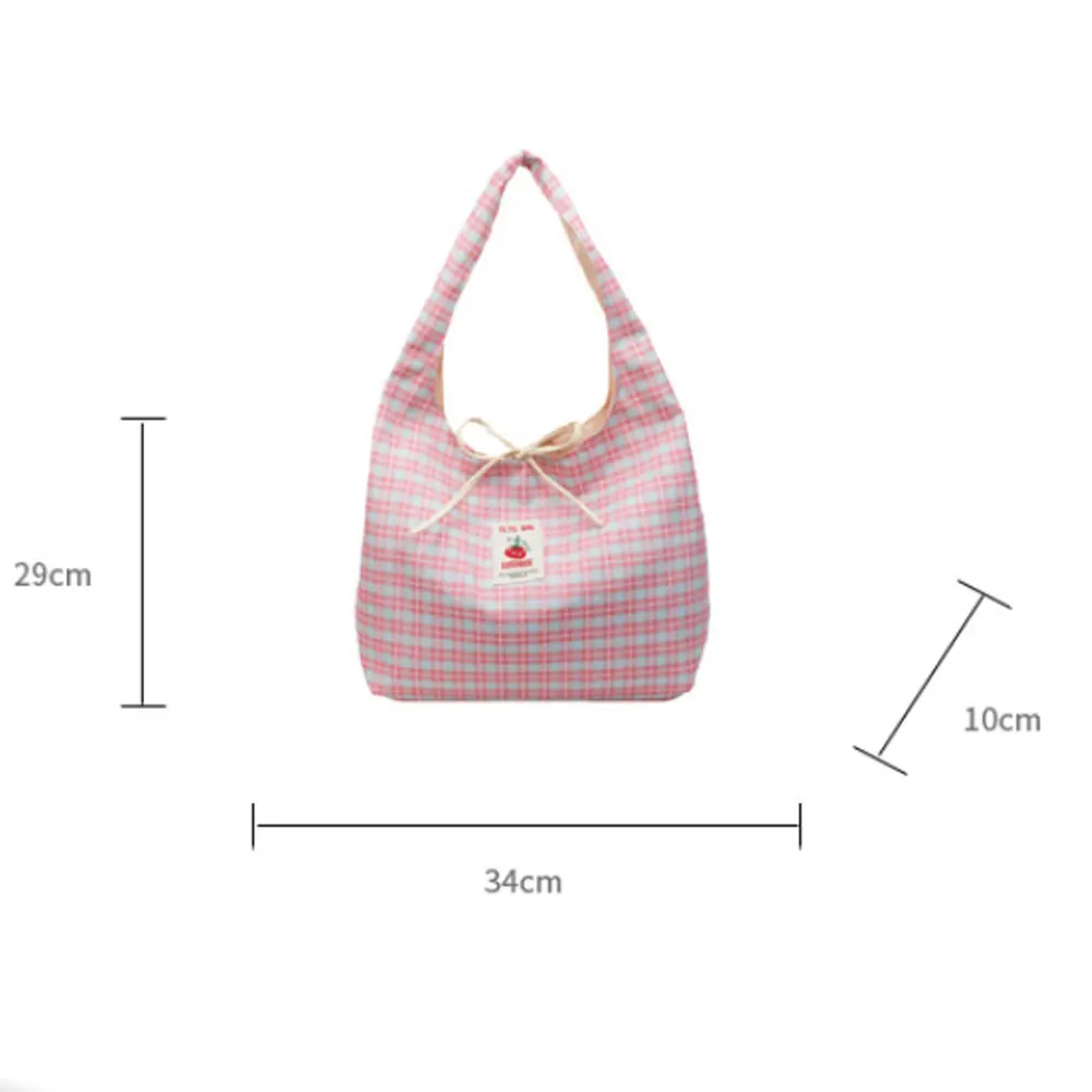 Korean-Style Ins New Lazy Sweet Plaid Summer Thin Shoulder Shopping Bag Casual Commuter Vest Bag Women's Bag view 4