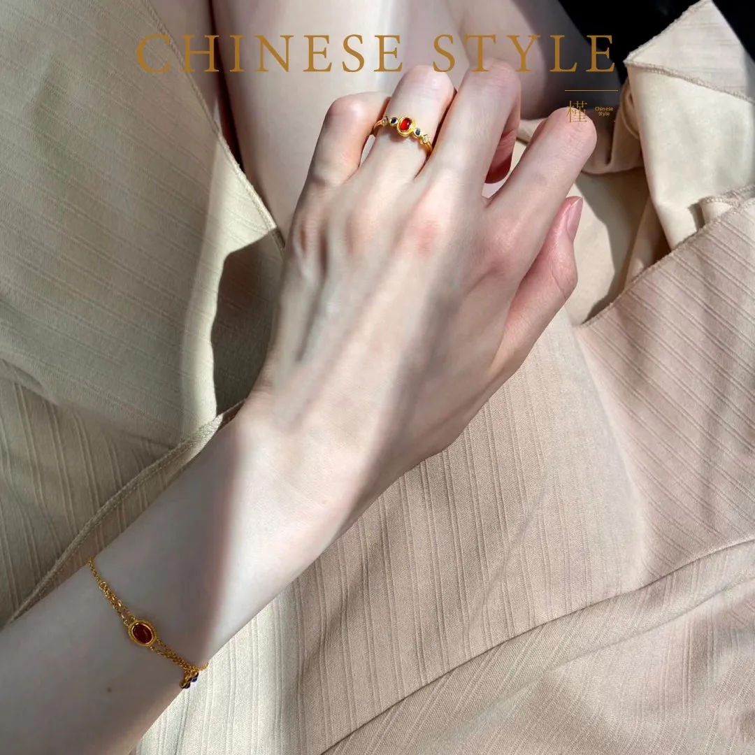 

Новый китайский регулируемый браслет-кольцо Sle, маленький, в стиле Crow Light Luxury, модный, трендовый, стильный, ювелирное украшение для женщин