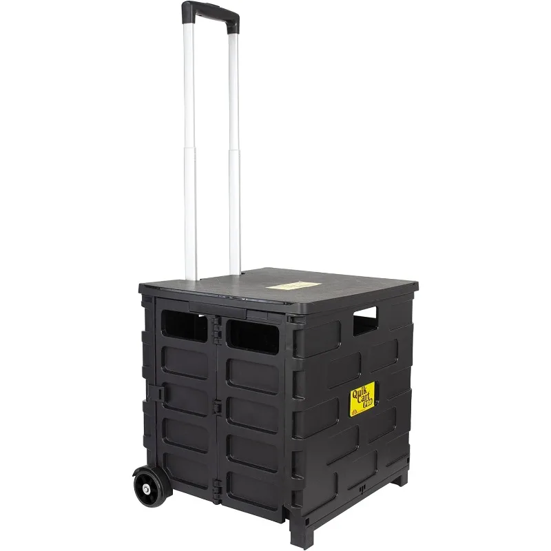 

Wheeled Rolling Crate Teacher Utility with seat Heavy Duty Collapsible Basket with Handle