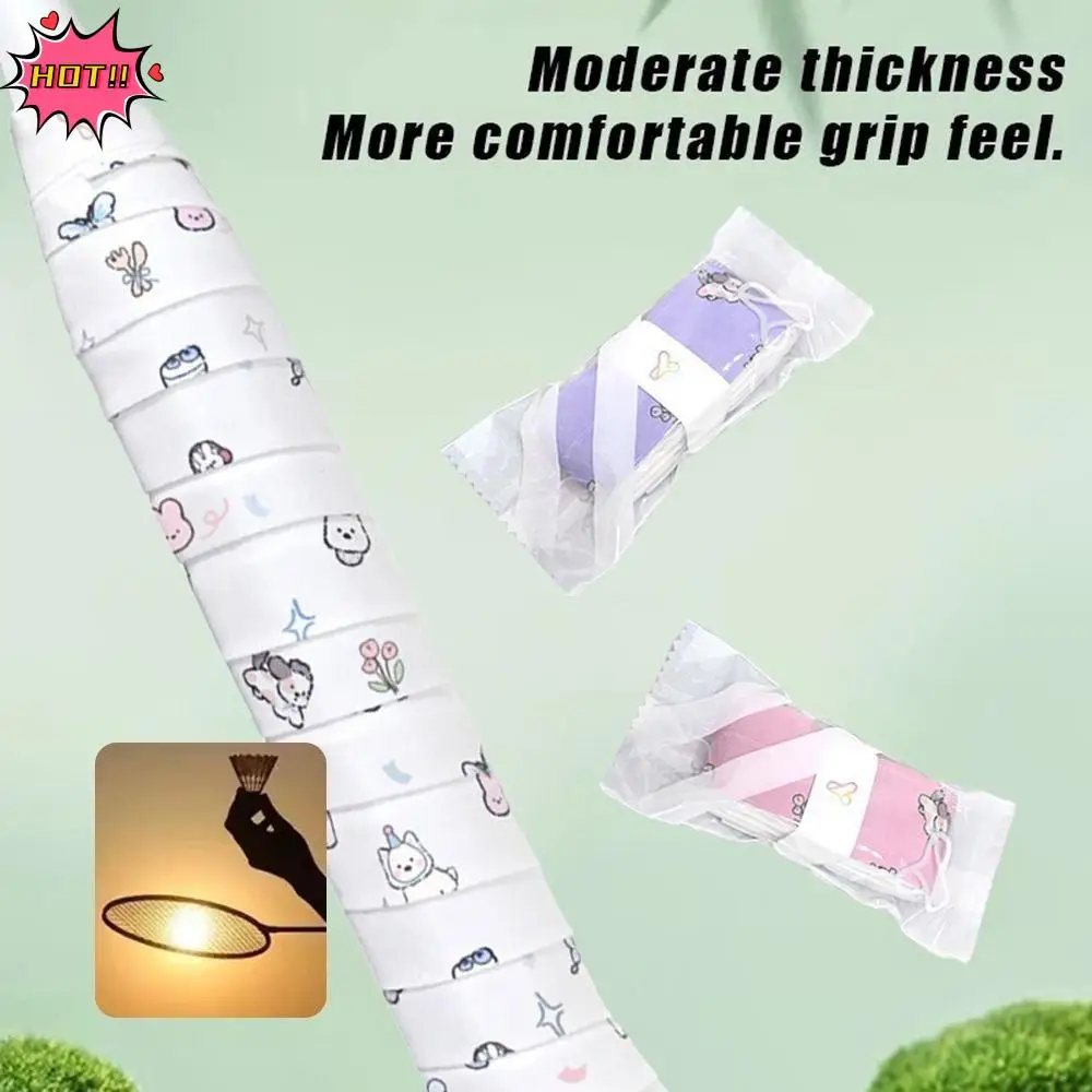 

Shock-Absorbing Badminton Racket Tape Anti-Slip Soft Sweat-Absorbent Grip Tape Cartoon Wear-resistant Handle Wrapping Belt