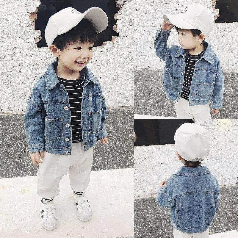 

Fashion Cartoon Lovely Baby Girls Denim Jackets Spring Solid Coat Autumn Children Outerwear Kids Outfits 1-13 Years