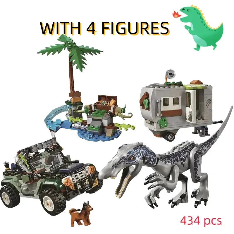 476 pcs Dinosaur Series Baryonyx Face-Off:The Treasure Hunt Building Blocks Model Fit MOC 75935 Set Toys For Kids Gifts cars