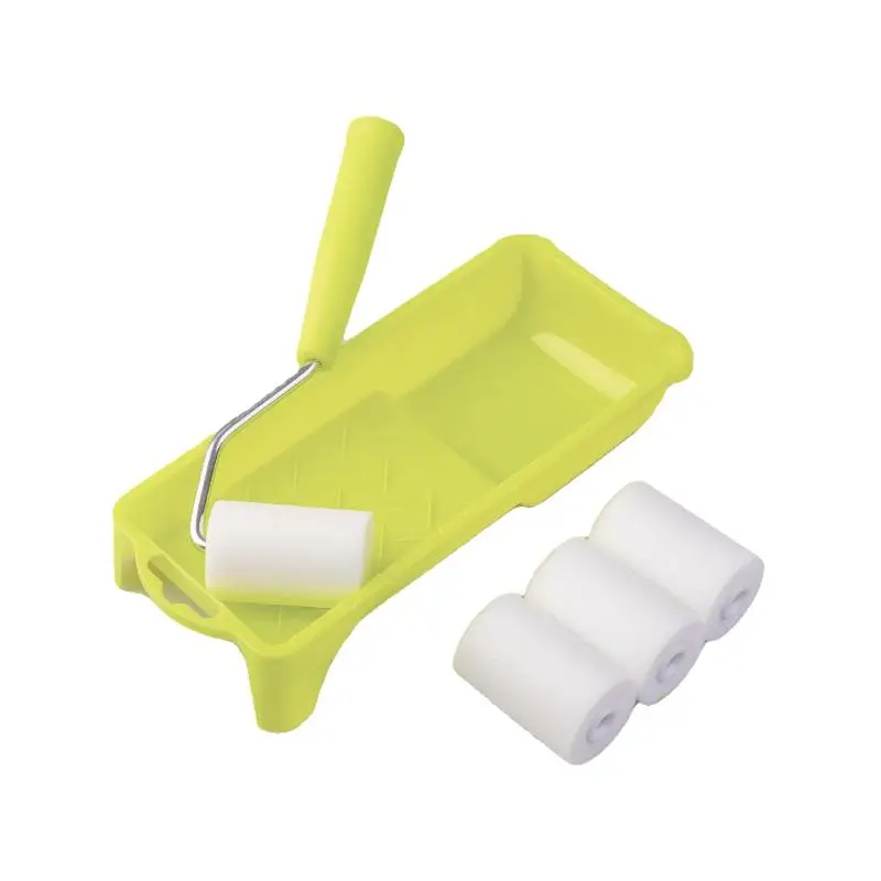 6Pcs High-Density Foam Paint Roller Paint Tray Liner 2 Inch Small Paint Roller Kit For Wall Painting Tools