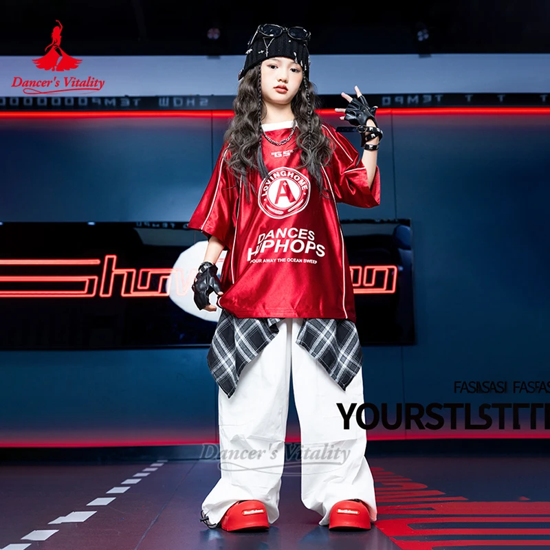 Kinderen Jazz Drum Prestaties 2-delige set Hiphop Lange of korte mouwen Breaking Dance Training Kleding Danser Vitaliteit