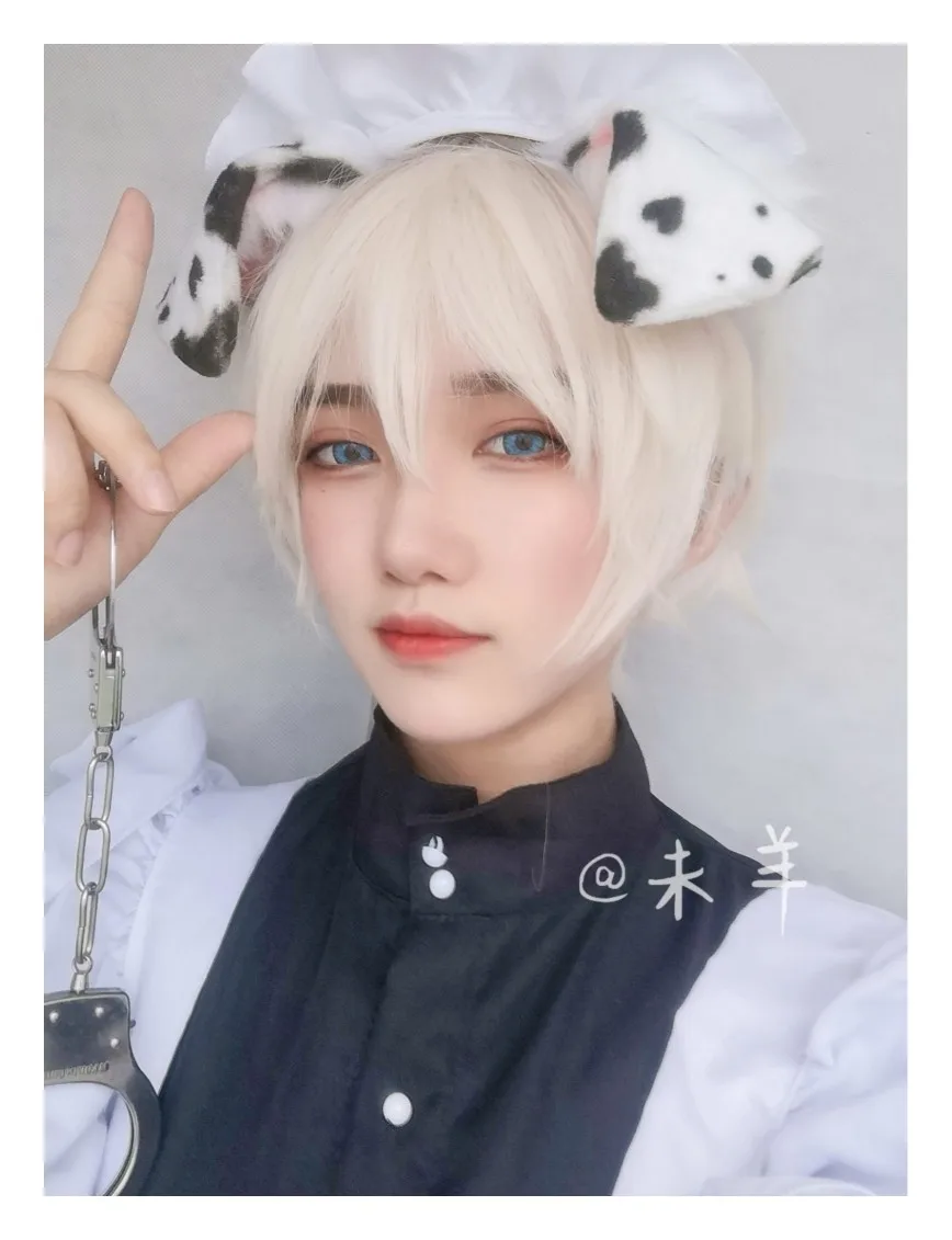 Travail fait à la main blanc noir tacheté oreilles de chien cerceau de cheveux noël Cosplay fête pli Style bandeaux bandeau chapeaux accessoires