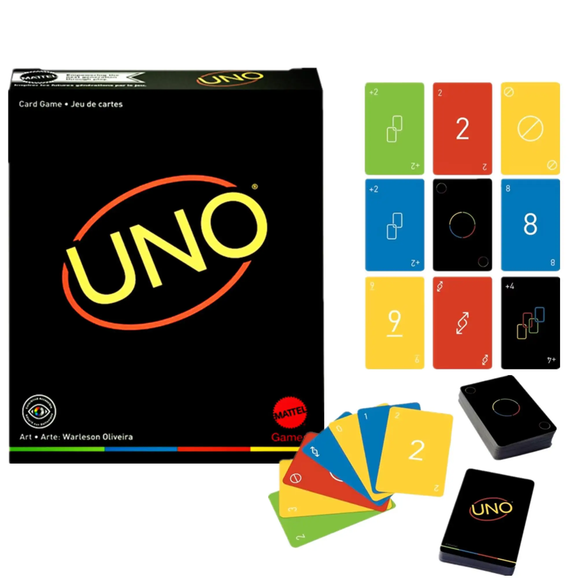 Mattel Uno Minimalista Card Game for Adults Teens Featuring Designer Graphics By Warleson Oliviera Gift Battle Game Card Toy