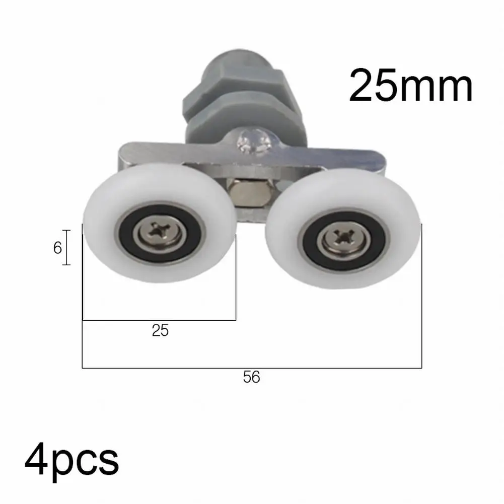 4pcs Twin bagno doccia porta Roller Runner ruote cursori 19/23/25/27mm Dia docce cabine porta puleggia Hardware Accessori