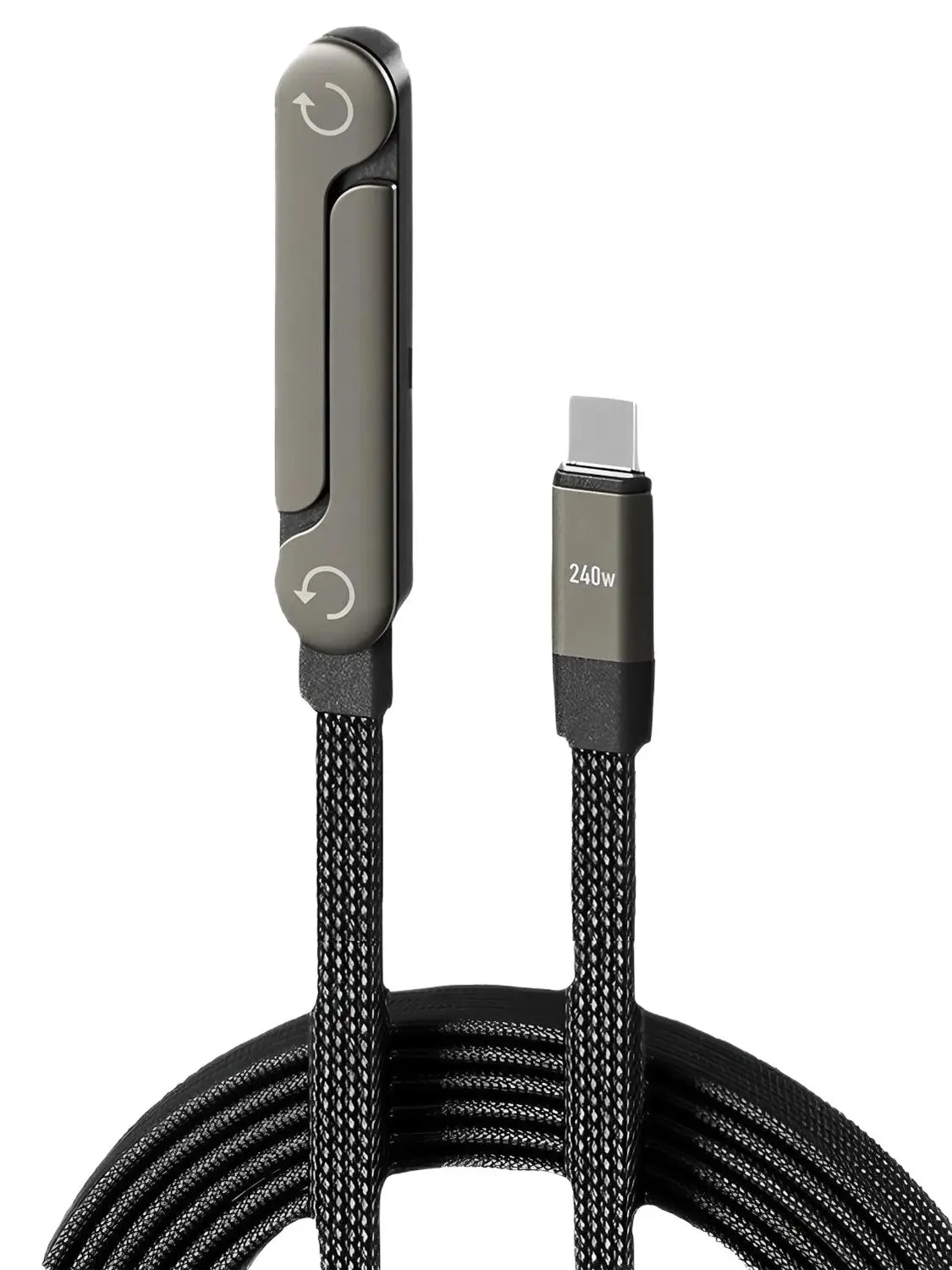 240W Supersnelle Oplaadkabel 2-in-1 Opvouwbare Stand voor iPhone 15-17 en Android Houder Oplaadkabel C naar C, USB naar C - afbeelding 2