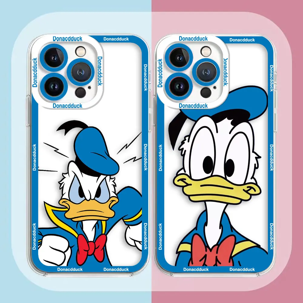 Cover Clear Phone Case For iPhone 15 14 12 13 11 Pro 8 7 SE Plus X XR XS Max Silicone Case Funda Capa Shell Funny Donald Duck