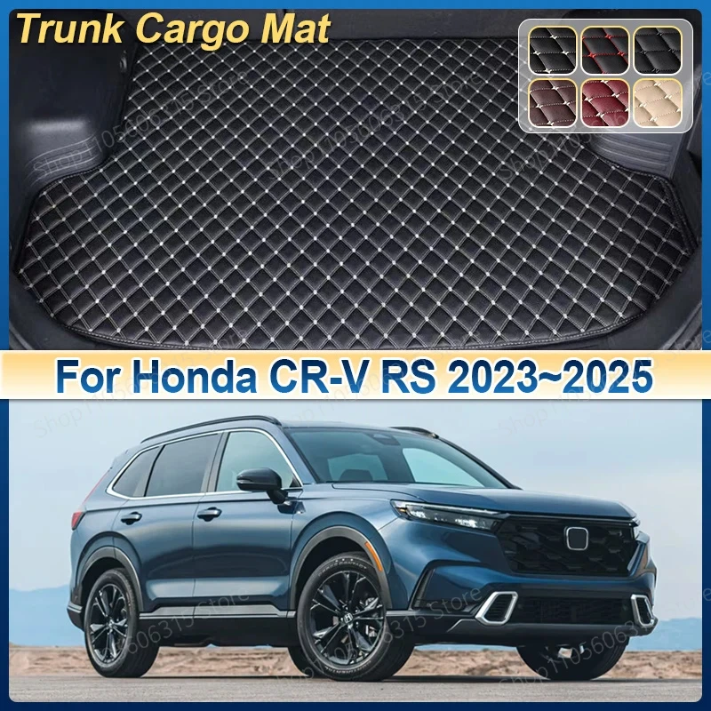 Leather Car Trunk Mat For Honda CR-V RS 2023 2024 2025 CRV Cargo Storage Cushion Liner Boot Carpet Pad Interior Auto Accessories