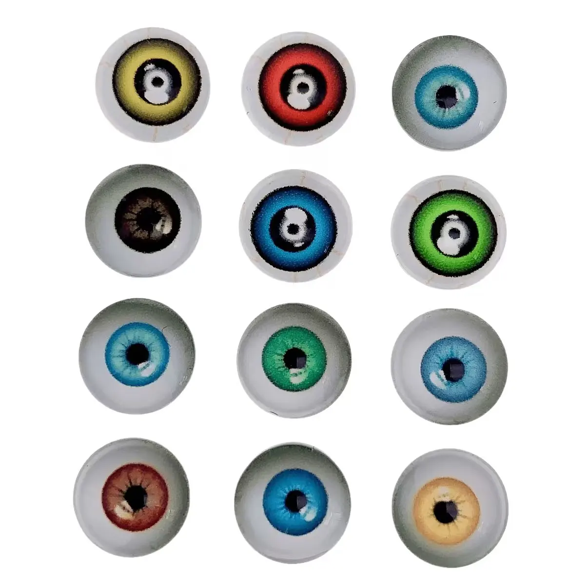 6mm Random Mixed Plush Toys Dolls Eyes Round Glass Cabochons Flatback Photo DIY Making Accessory In Pairs 50pcs/25Pairs  K05474