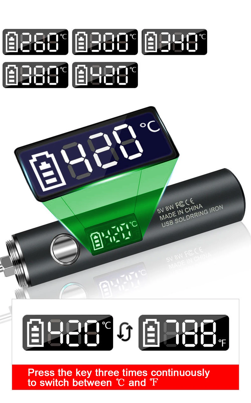 USB-Lötkolben 5 V 8 W mit Lithium-Batterie, tragbare Reparatur, Schweißwerkzeuge, elektrischer Lötkolben, Lötstation, Lötdraht – Detail 35
