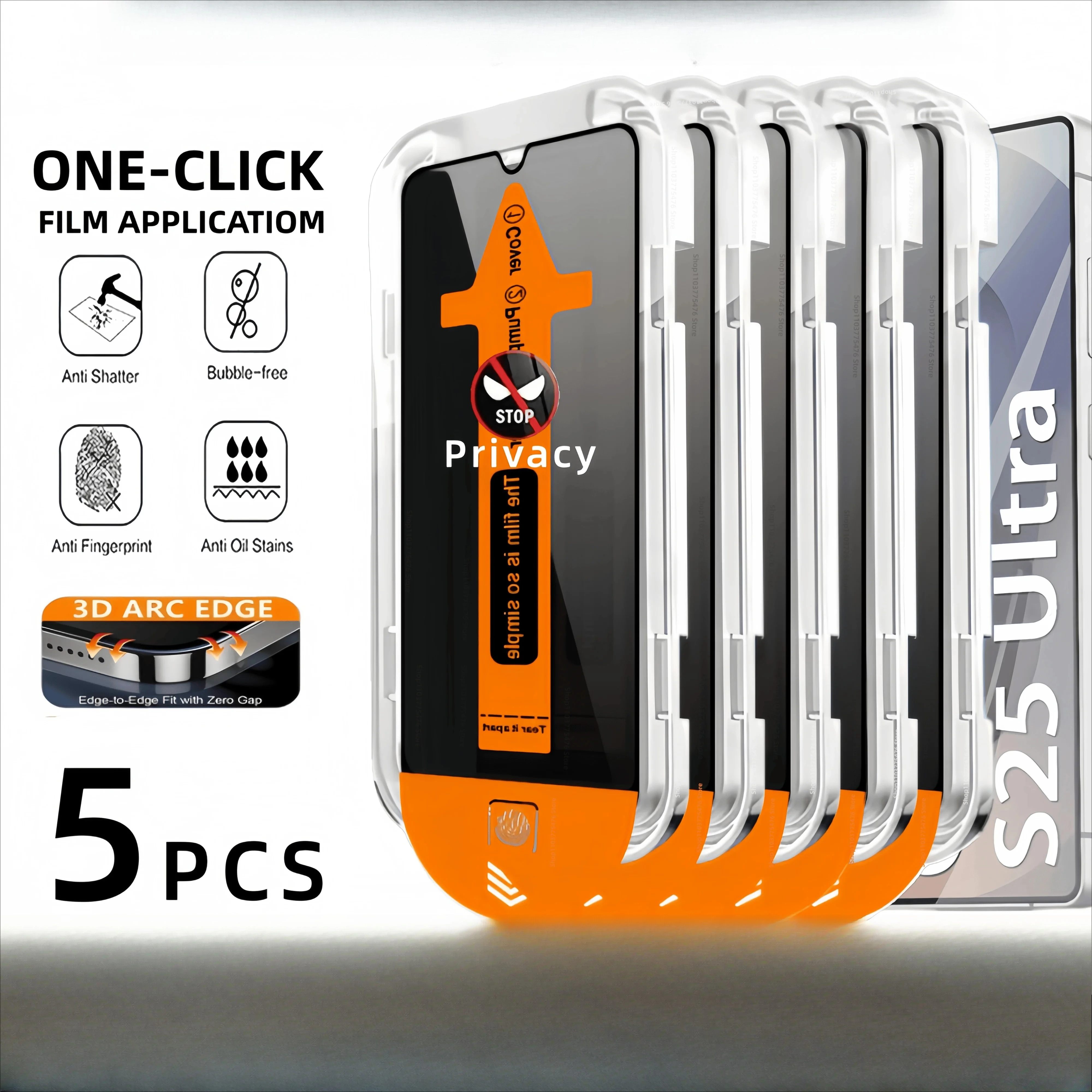 

1-5PCS Privacy Tempered Glass for Samsung S26 Ultra S25 S24 S23 Plus A17 A37 A57 A16 A36 A56 A35 A55 Screen Protector Full Glue