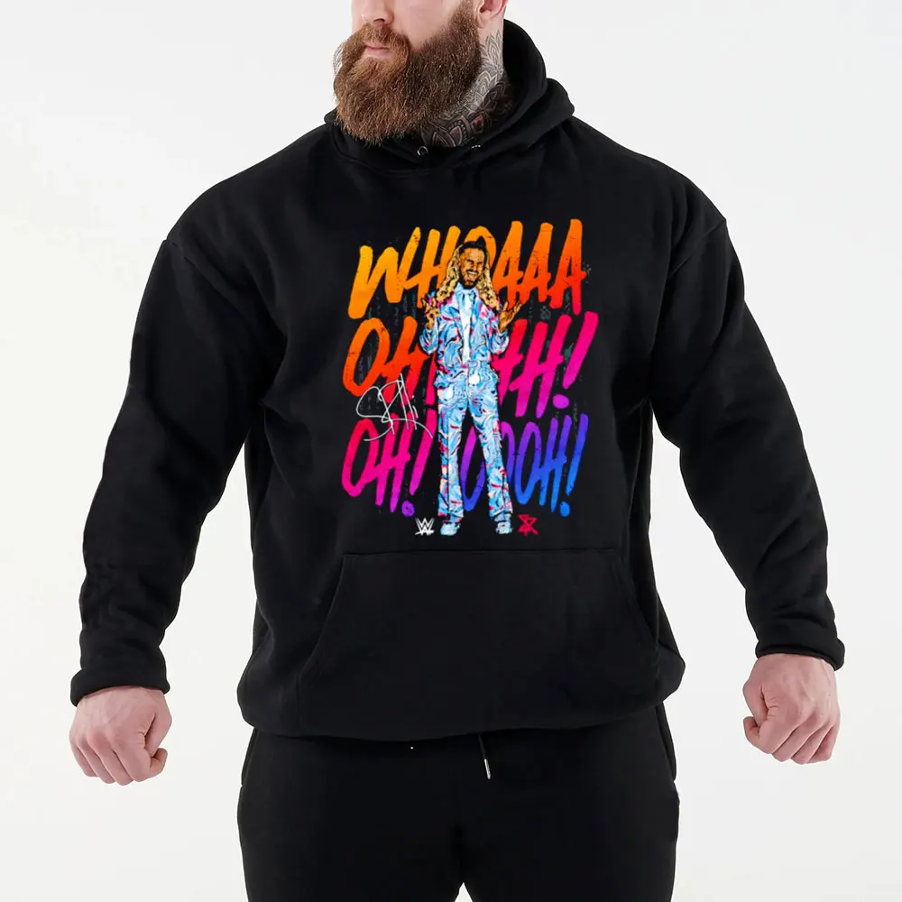 

2024 Autumn/Winter New Famous Wrestler Seth Rollins Men's Black Hoodie Street Sports Casual Pullover