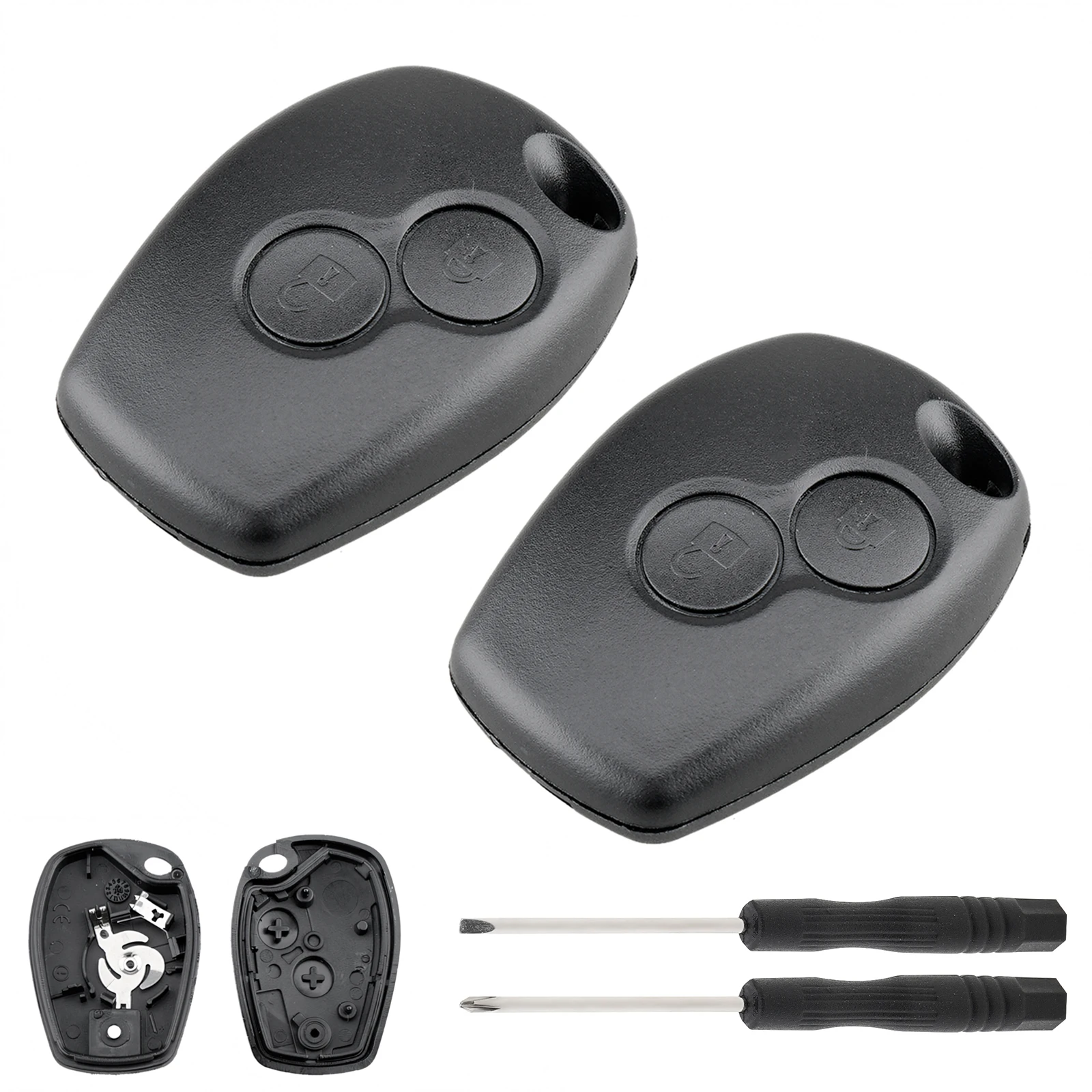 

2 комплекта автомобильного брелока для дистанционного ключа, подходит для Renault Sandero Kangoo Clio Fluence Laguna DACIA Logan Duster Espace ModusMegane