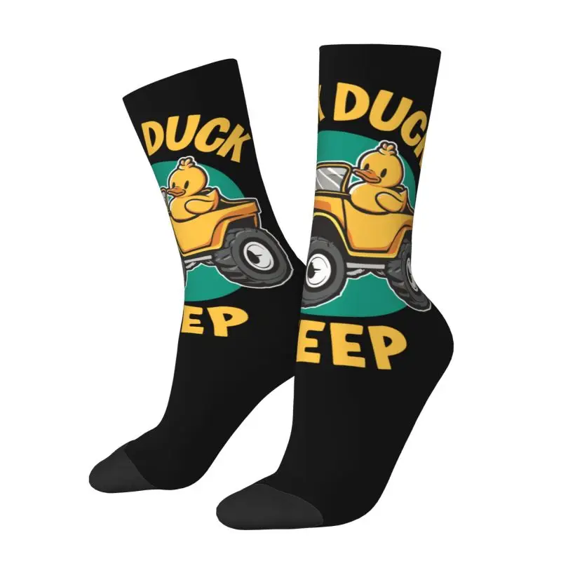 Custom Duck Duck Jeeps Dress Socks Men Women Warm Fashion Novelty Crew Socks