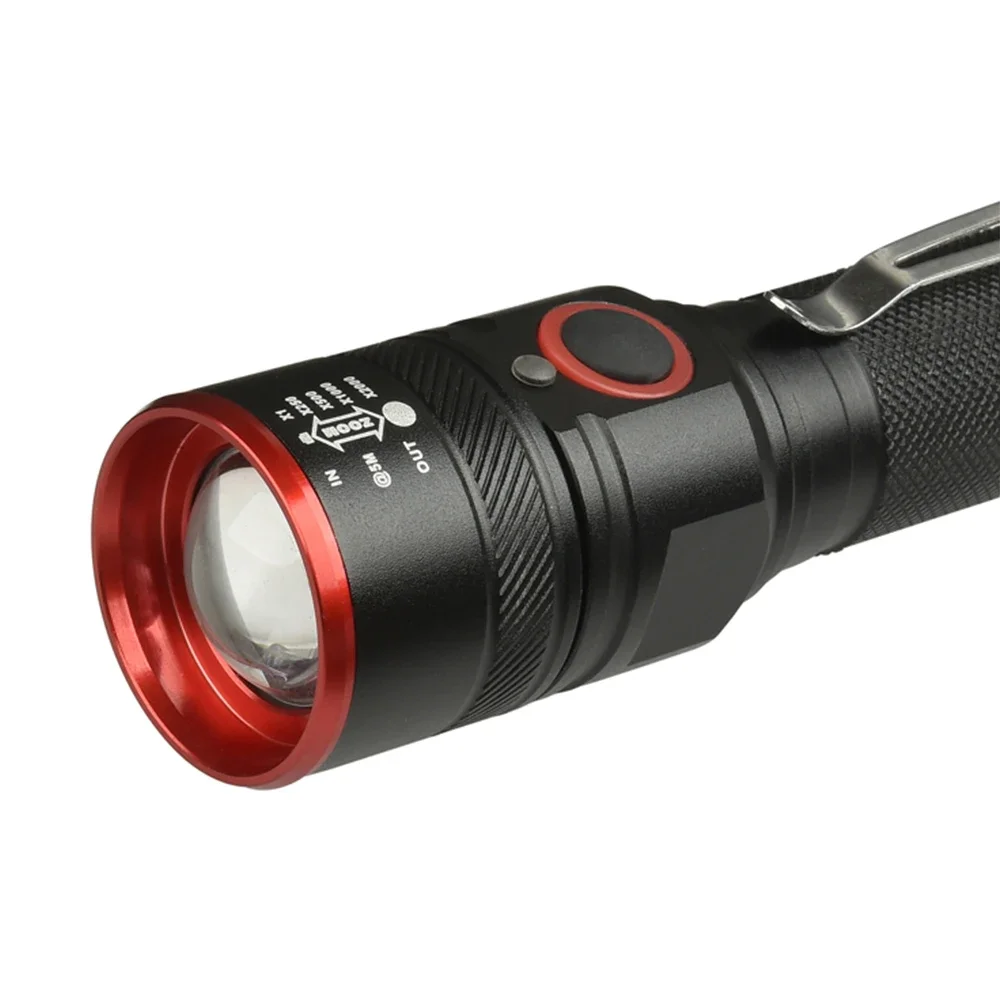 5200LM USB Rechargeable Flashlight T Led Flashlight Zoomable 3 modes torch for 18650 with USB cable Camping z50