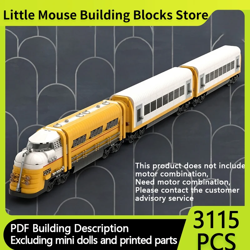 

City Car Model MOC Building Bricks Railway Art Deco Diesel Train Modular Technology Children Holiday Gifts Assemble Toys Suit