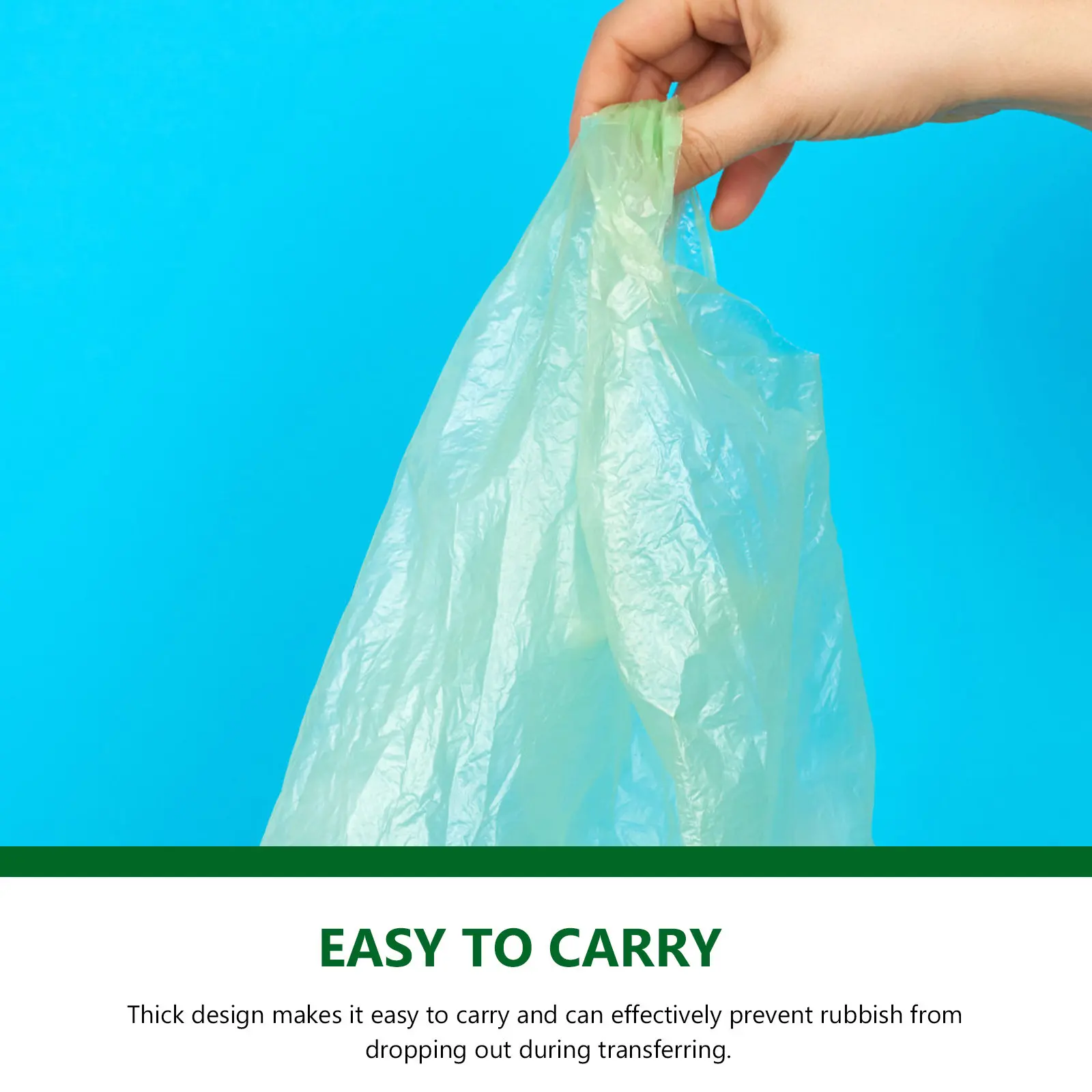 100Pcs Biodegradable Garbage Bags Premium Compostable Trash Bags Thick Leak-Proof for Household Kitchen Office Rubbish Disposal