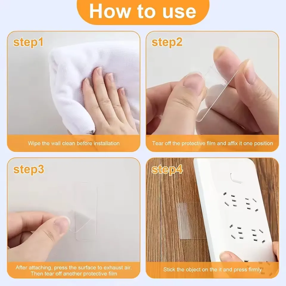 Can Be Reused Super Strong Double Sided Adhesive Tape Transparent Wall Stickers Water Proof Household Products Adhesives view 3
