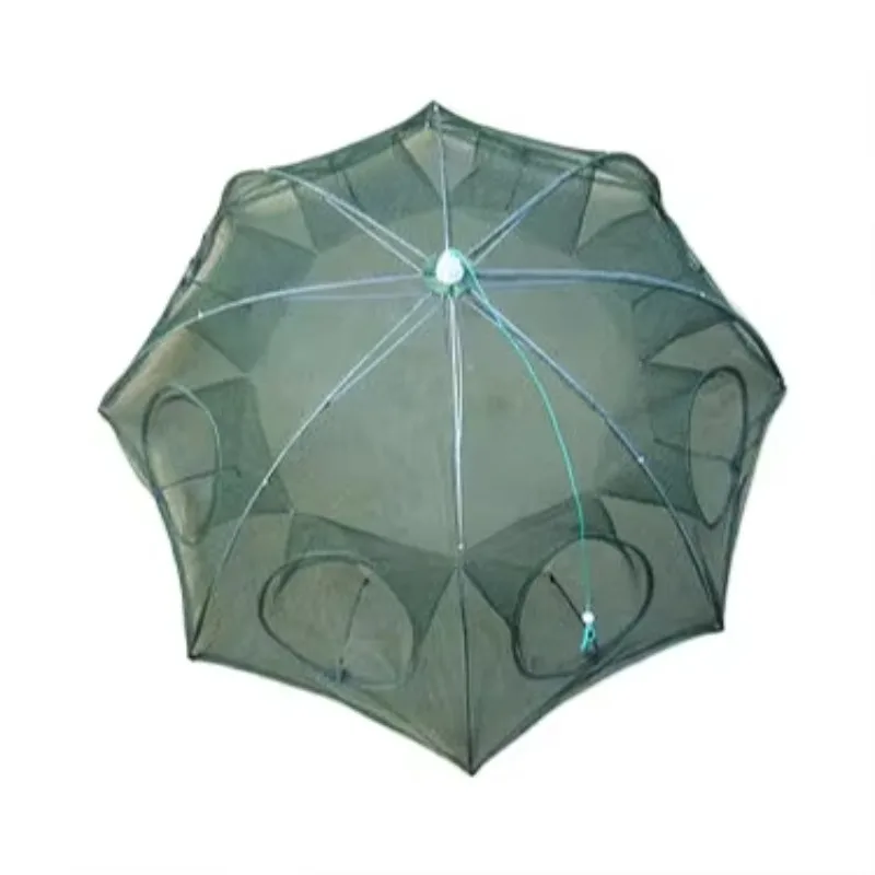 wholesale automatic catcher nylon mesh folding 4/6/8/10/16/20 hole umbrella fishing net to catch fish shrimp crab