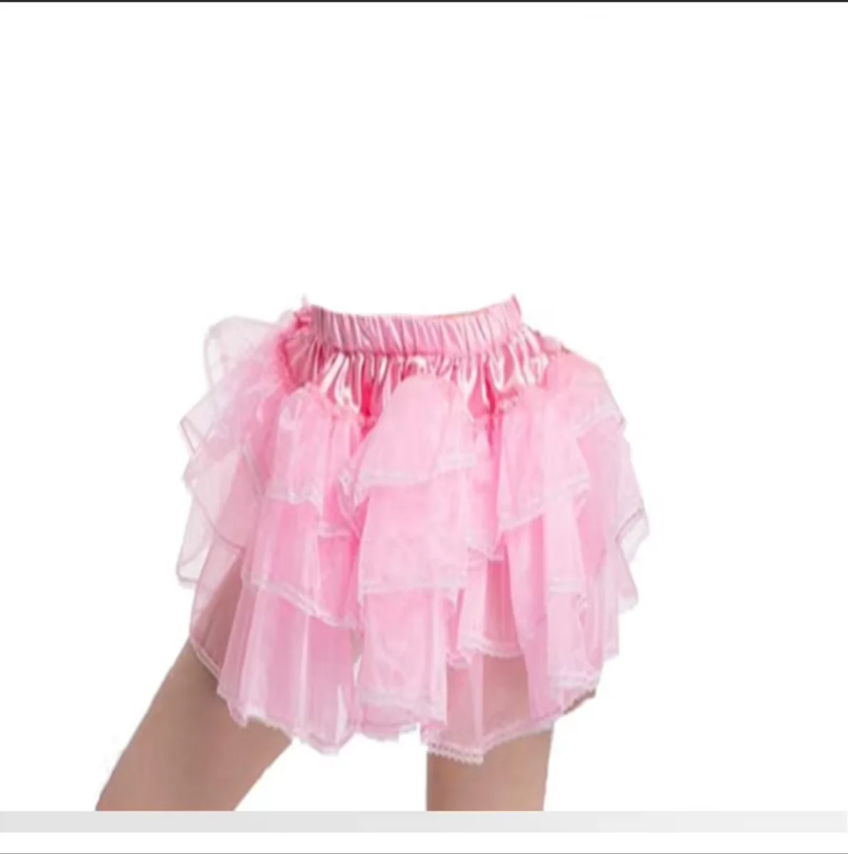 

Princess Dress Maid Dress Hot Selling Fashion New Style Effeminate with Underwear Jumpsuit Pink Fluffy Sheer Patchwork Satin