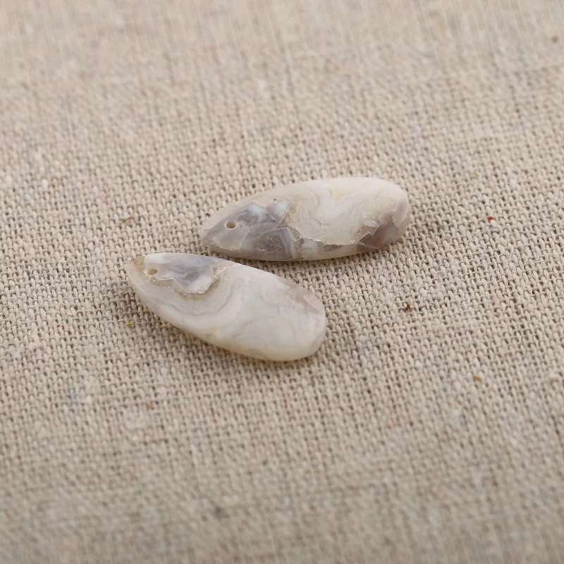 B&F Water Drop Blue Lace Agate Pendant Beads, Handmade Natural stones beads, Polished Stones for jewelry Making Supplies