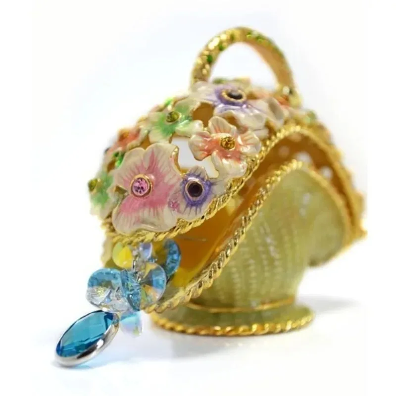 

【Best-selling】Wholesale Mini Fancy Unique Flowers Colorful Gemstone Enamel Jewelry Gift Box For Girls