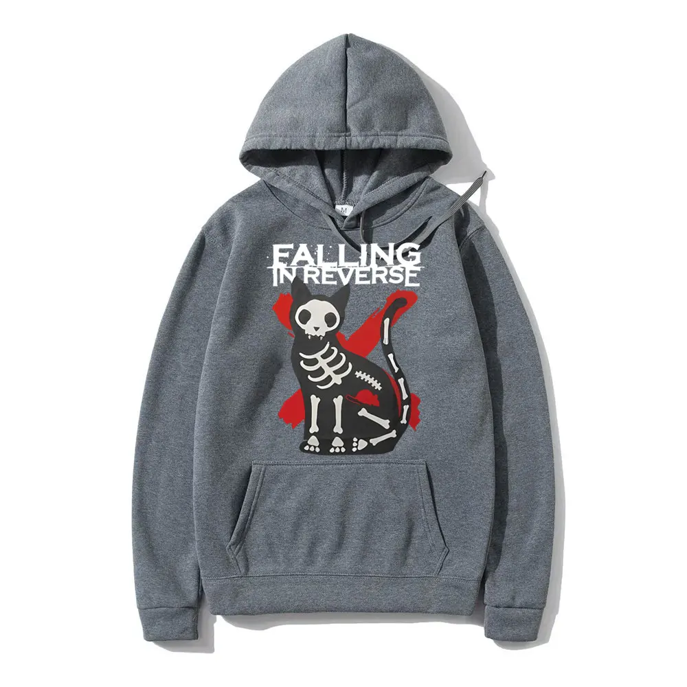 Falling in Reverse Cat Graphic Hoodie Men Women Gothic Casual Oversized Sweatshirt Men's Vintage Streetwear Male Cotton Hoodies