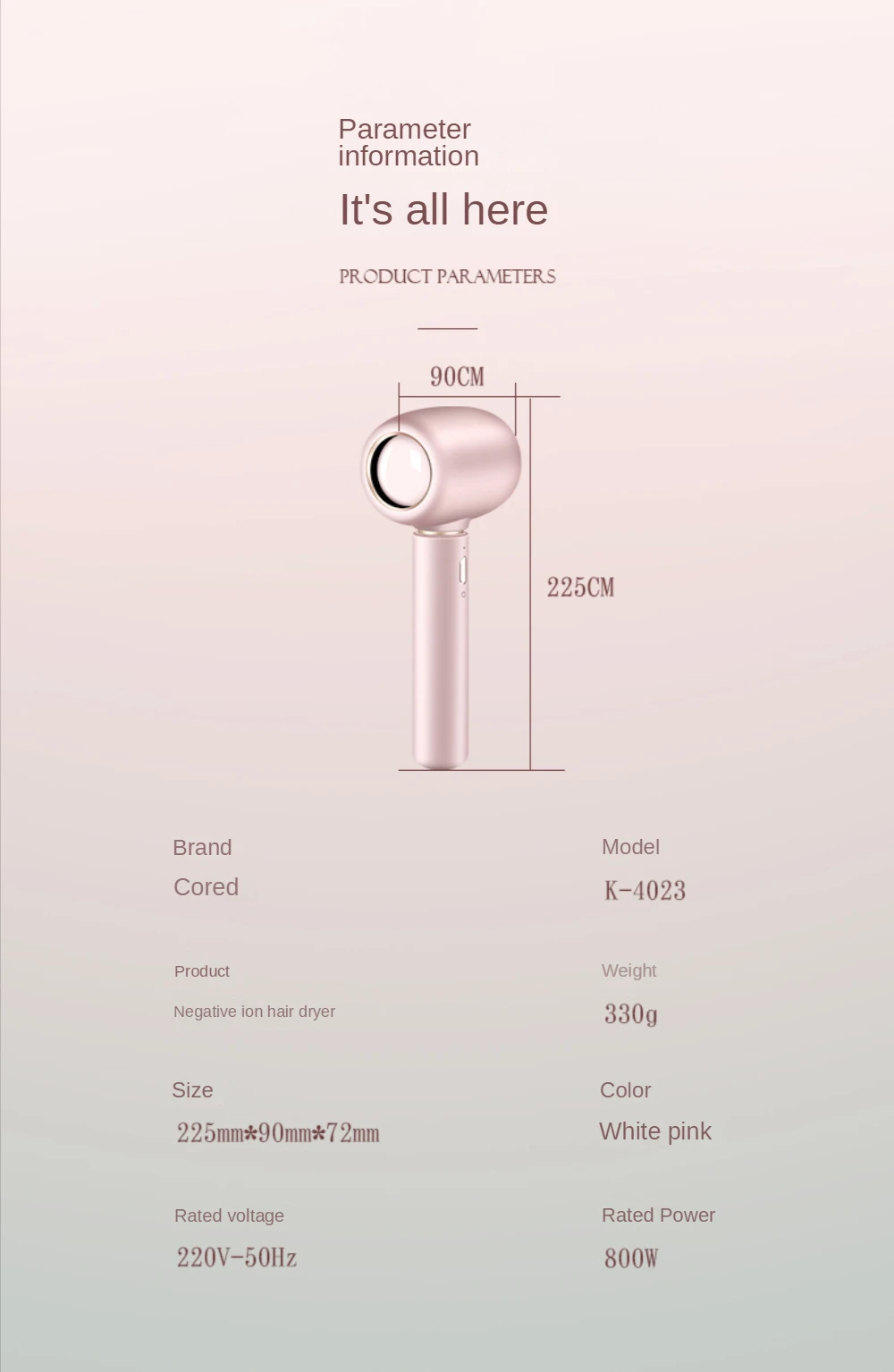 مجفف شعر صغير 800 واط أنيون المحمولة المنزلية ثرموستاتي العناية بالشعر ماكس معدل تدفق الهواء طالب السفر مطرقة مجفف شعر Hogar
