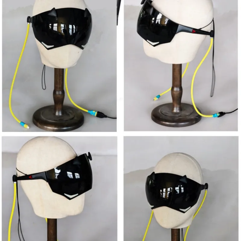 BZenless منطقة صفر الزناد تأثيري نصف قناع الوجه جودة عالية أنيمي لصقة عين شعر مستعار مجموعة Obol فرقة هالوين حفلة الرجال كرنفال