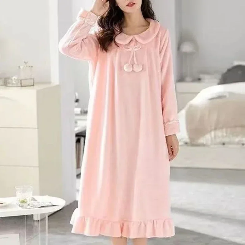 Nightgowns Női Öltözés téli thickened haza Ingó- Féleszű Hozzáférhető Sovány Magas légnyomású levegő minőségű Lakályos Felmelegedés Véralkat aranyos