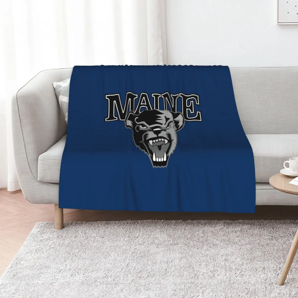 

University of Maine Throw Blanket Plaid Decorative Throw Luxury Designer Hairy Blankets