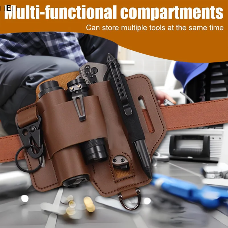 

〔E〕Leather Multitool Sheath - Belt Clip EDC Belt Organizer - Gifts For Men,Secure And Convenient Tool Organizer〔Winter5〕