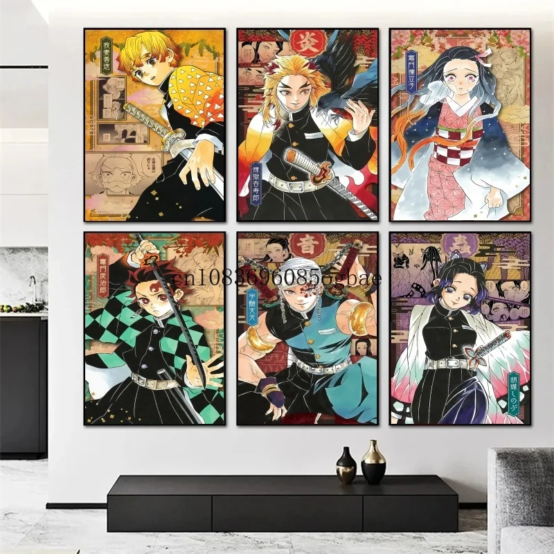 

Japan Cartoon Anime Demon Slayer Characters Manga Art Home Wall Decor Picture for Living Room Canvas Painting Print Posters Gift