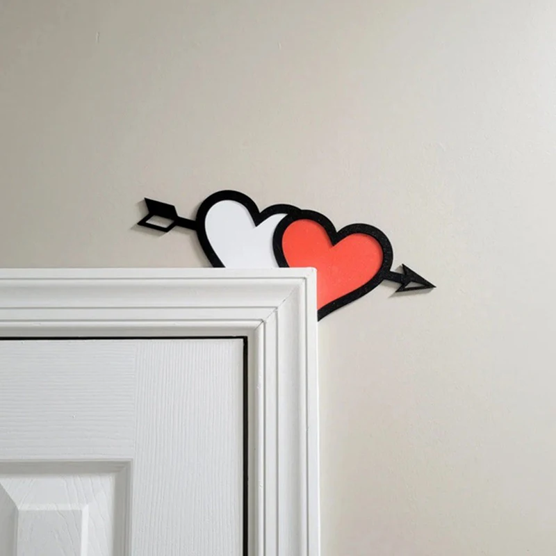 Wood Frame Corner Decorations Door Corner Ornament In Heart And Arrows Shape Creative Corner Sign Door Frame Sign For Home Party