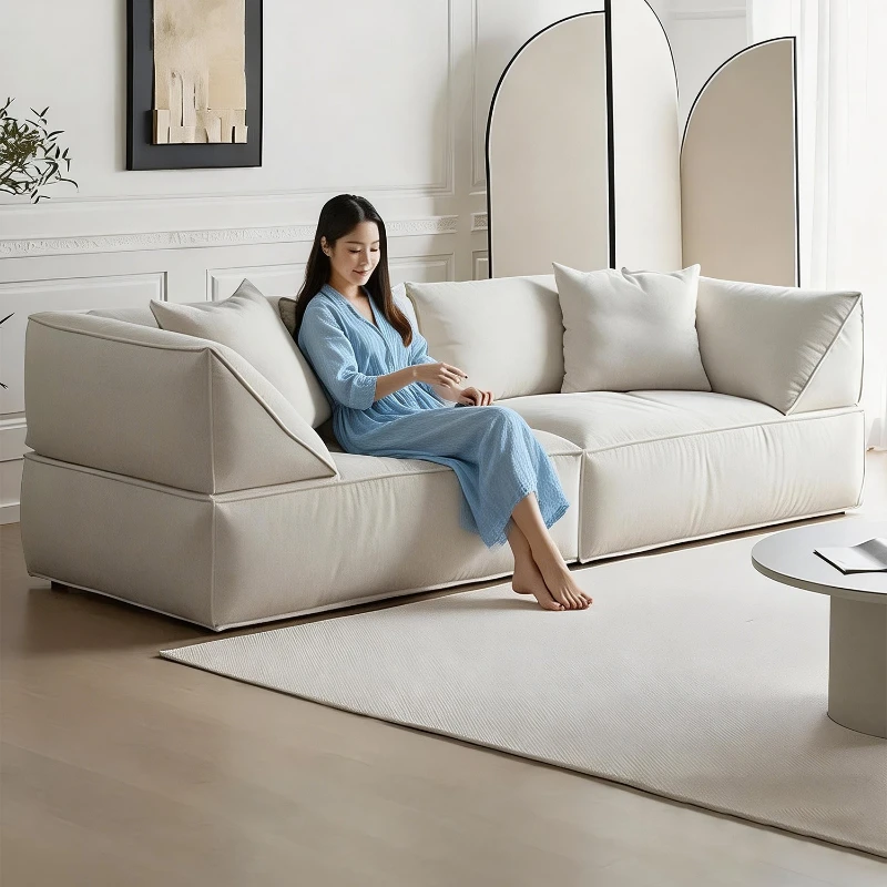 

Полностью съемный и моющийся диван из ткани Liwei (смесь хлопка и льна) для небольших квартир, прямой, для гостиной.