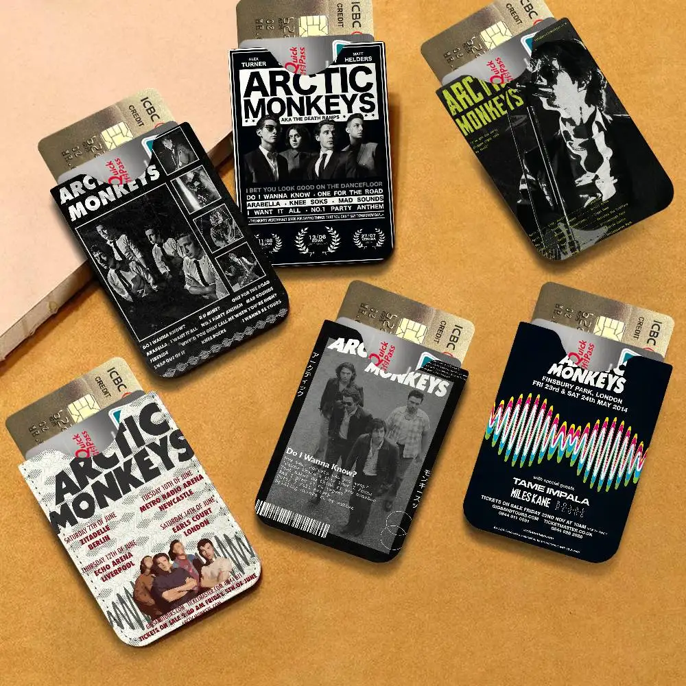Vintage Arctic Monkeys Rock Band Pu Leather Credit Card Holder Slim Business Cardholder Anti Theft Id Organizer for Men Women