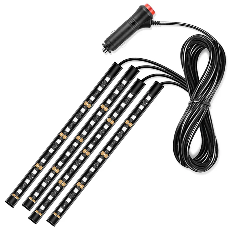 Lampka neonowa do samochodu 22 cm, podświetlenie pod nogi LED, dekoracja wnętrza, podświetlenie, zapalniczka samochodowa, lampa atmosferyczna USB, akcesoria samochodowe — 2