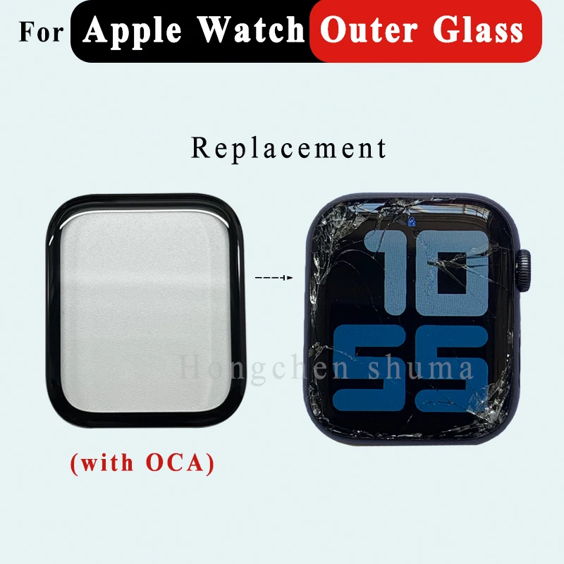 Zewnętrzny szklany ekran do Apple Watch SERIES 1 4 5 6 SE 44MM 40MM 7 8 41mm 45mm Zewnętrzne okulary Panel obiektywu OCA Wymiana Naprawa