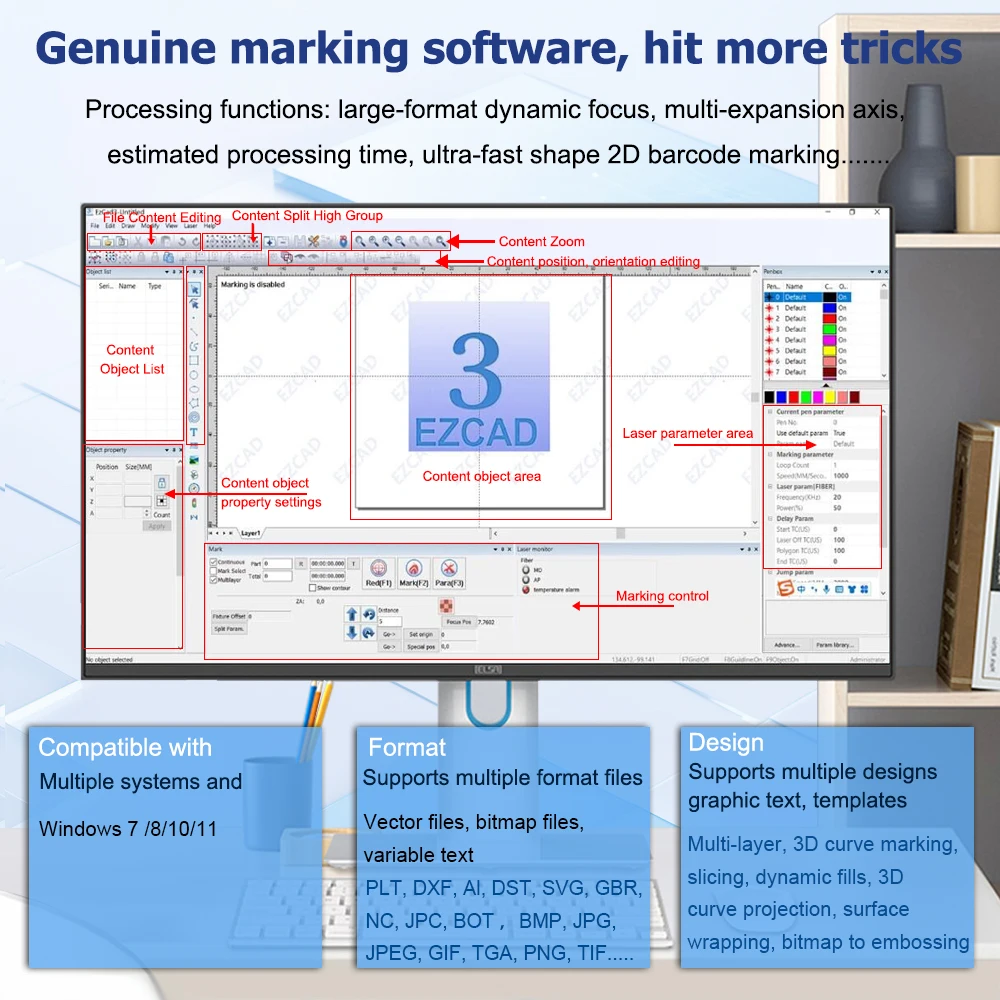 Mesin Pengukir Laser Serat Mopa JPT 200W 300W untuk Pengukiran Dalam 3D, Mesin Pemotong dan Penanda Laser untuk Semua Logam, Pengukir Laser Dalam 2.5D