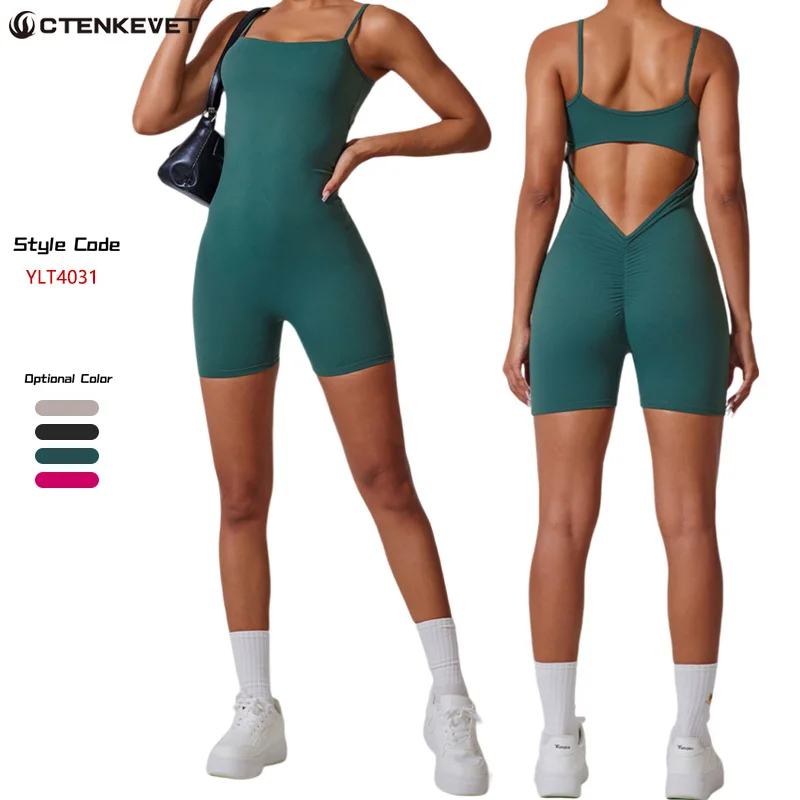 Ctenkevet V BackOne-piece Sportswear Women Fitness Jumpsuit Female Yoga Suit Quick-Drying Yoga Activewear Sport Outfit For Woman