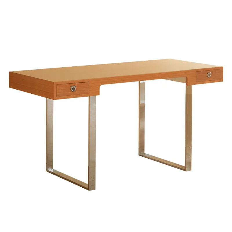 Nordic solid wood desk student home writing desk, single long computer desk c