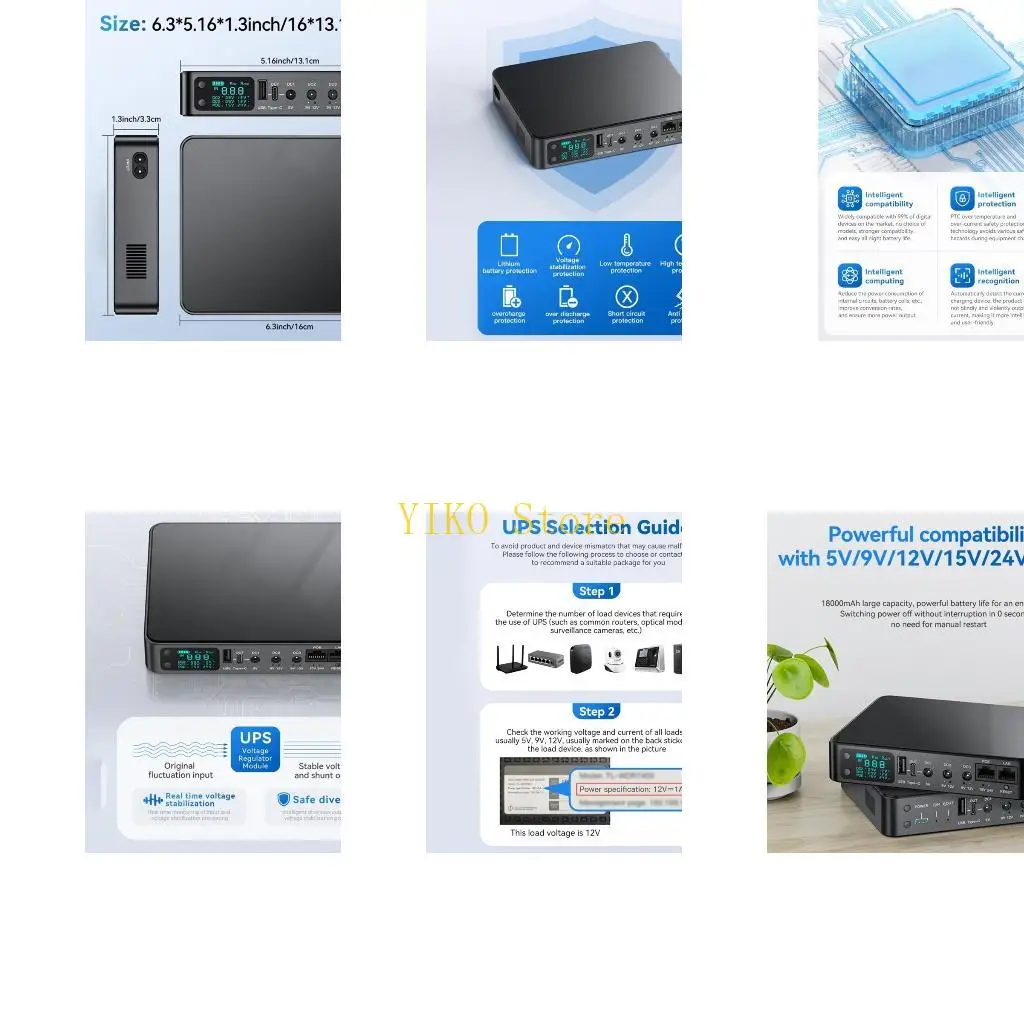 K32C AD2P UPS Uninterrupted Power Device For Wireless Routers Cameras 18000/10400mah