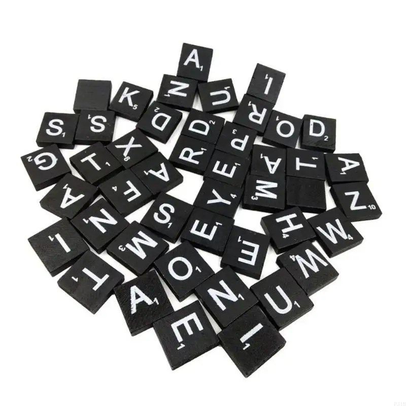 

100pcs Alphabets Letter Puzzle Block Black Tiles for Easy Grip for Classroom Teatching Aid Kids Activity Puzzle Game P31B