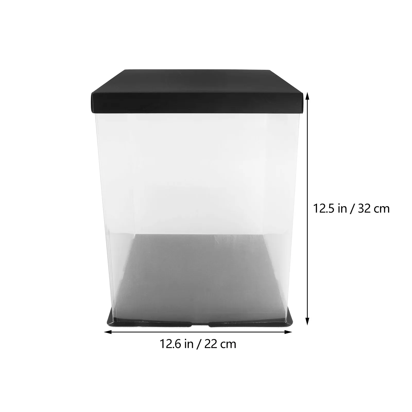 1Set Transparent Cake Carrier Eco-Friendly Sturdy Plastic Compound Paper Food Storage Box with Ribbon for Travel Picnic