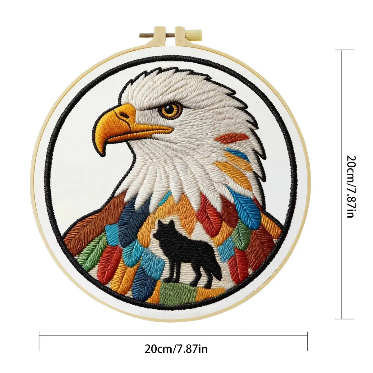 1 Stück 20X20CM/15X15CM 7,87/6,3 Zoll Adler-Stickerei-Starter-Kit DIY-Kit DIY-Stickerei-Set Handarbeiten Malerei Nadelkunst – Detail 4