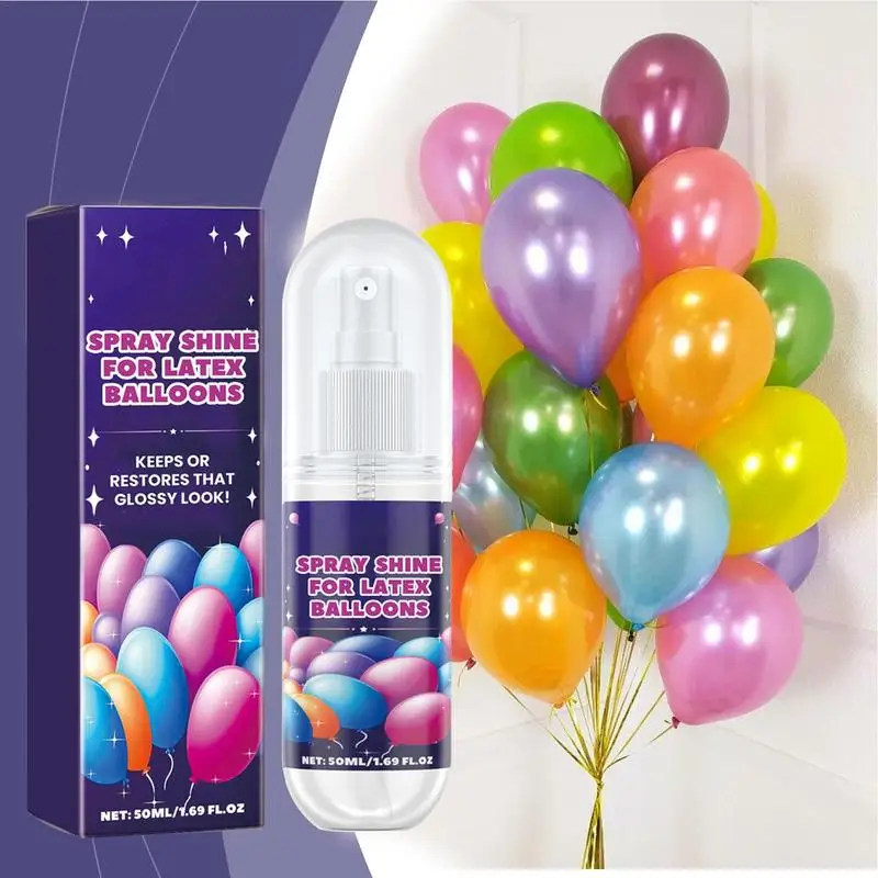 Balloon Glow Spray Balloon Spray Shine Glow 50ml Nozzle Design No Drips Quick Drying Lasting Gloss Finish Spray For Decor