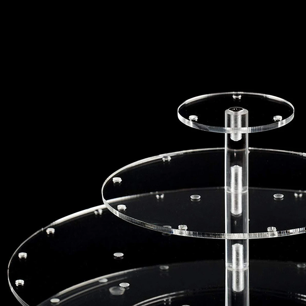 

Elegant 3Tier Clear Acrylic Cake Stand with 30 Hole Candy Rack Suitable for Birthday Parties Weddings or Gatherings